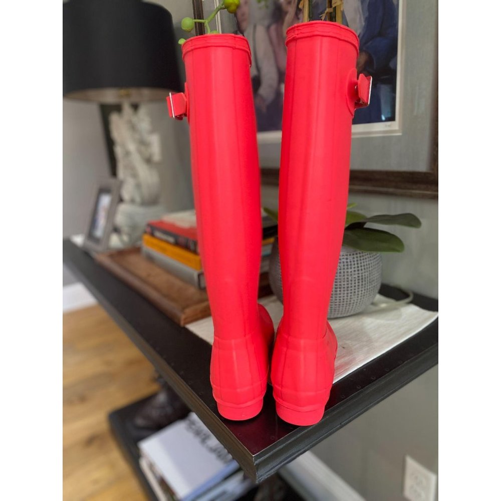 Hunter Tall Waterproof Rain Boot Neon Pink 5 - Picture 7 of 11
